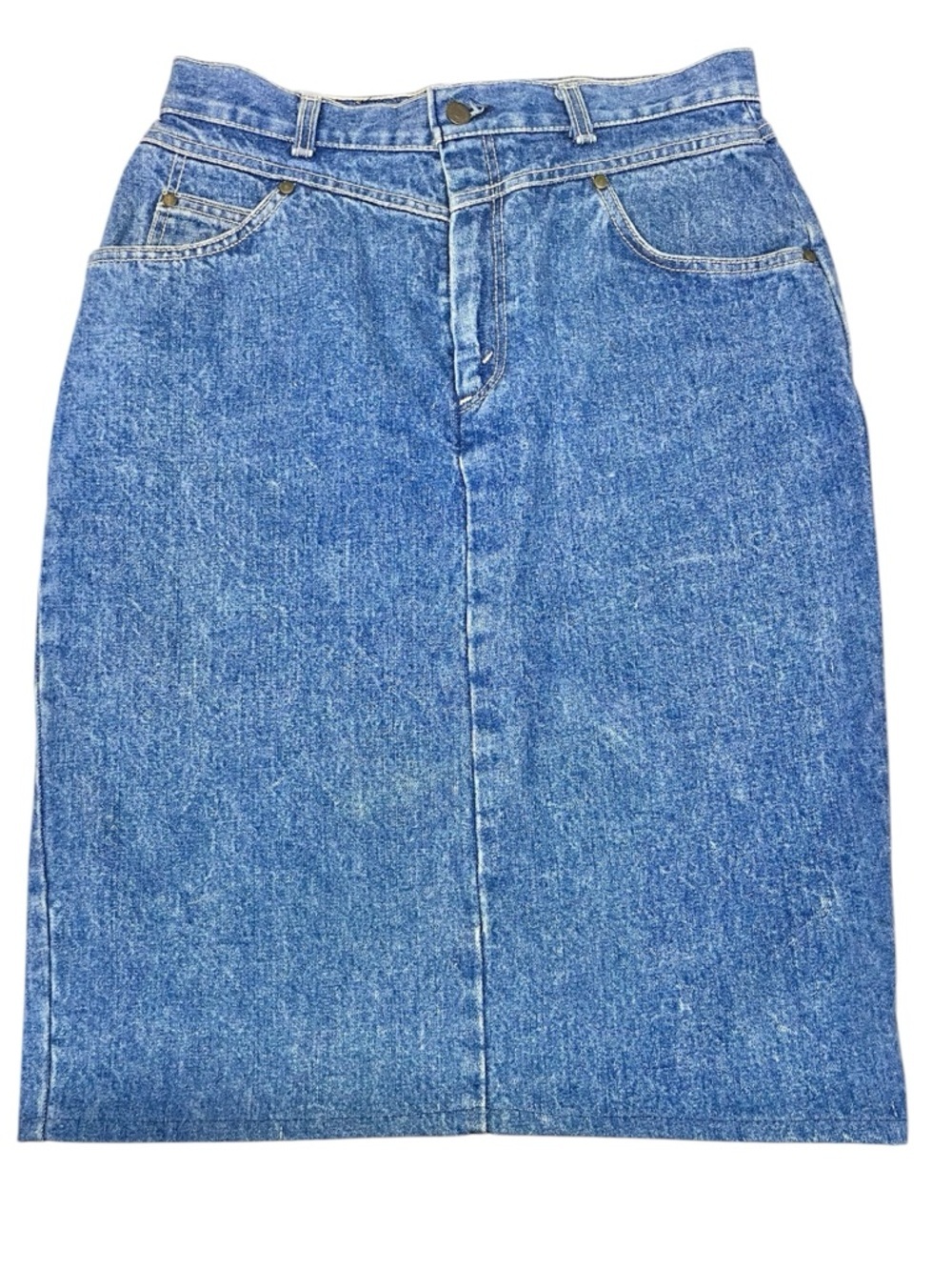 VTG ICONIC Levi's Long Denim maxi skirt v front Wiggle 14 USA Jean cottagecore